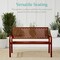 Best Choice Products Indoor Outdoor Steel Garden Bench w/ Geometric Backrest, Foot Levelers